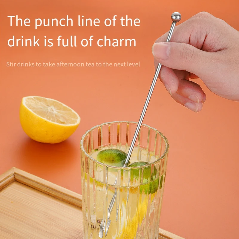 Description Picture 2 of item304 Stainless Steel Coffee Stir Stick Bar Juice Rio Cocktail Creative Mixer Stick Champagne Swizzle Sticks Mixer Shaker Cocktail