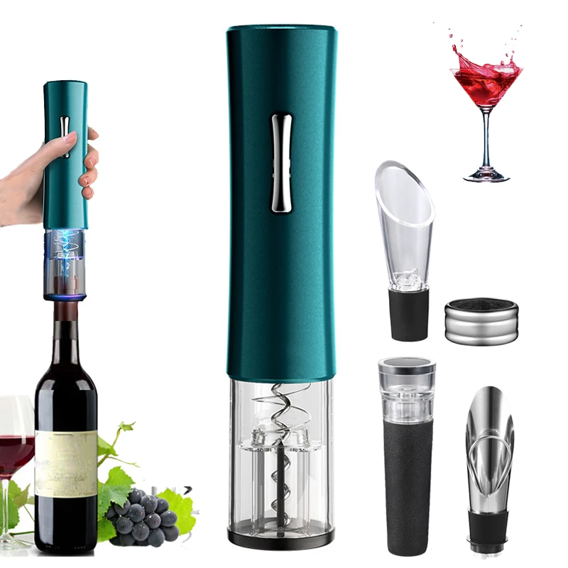 Wine Opener Dark Green Red Wine Electric Corkscrew Automatic Powered