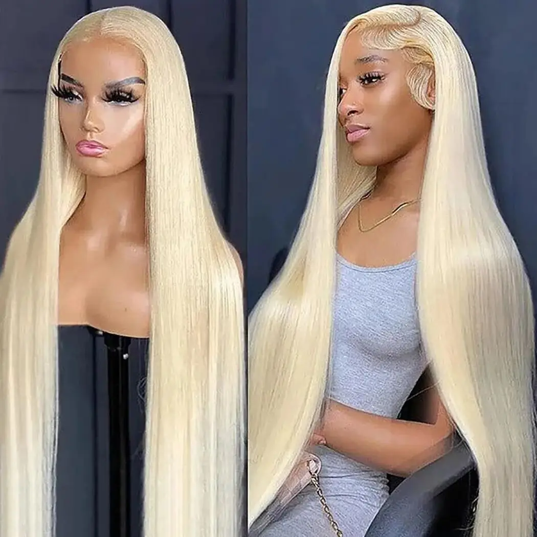 

13x6 Lace Front Human Wig 613 Honey Blonde Bone Straight Hair 30 38 Hd Inch Brazilian Transparent Glueless Frontal Wig For Women