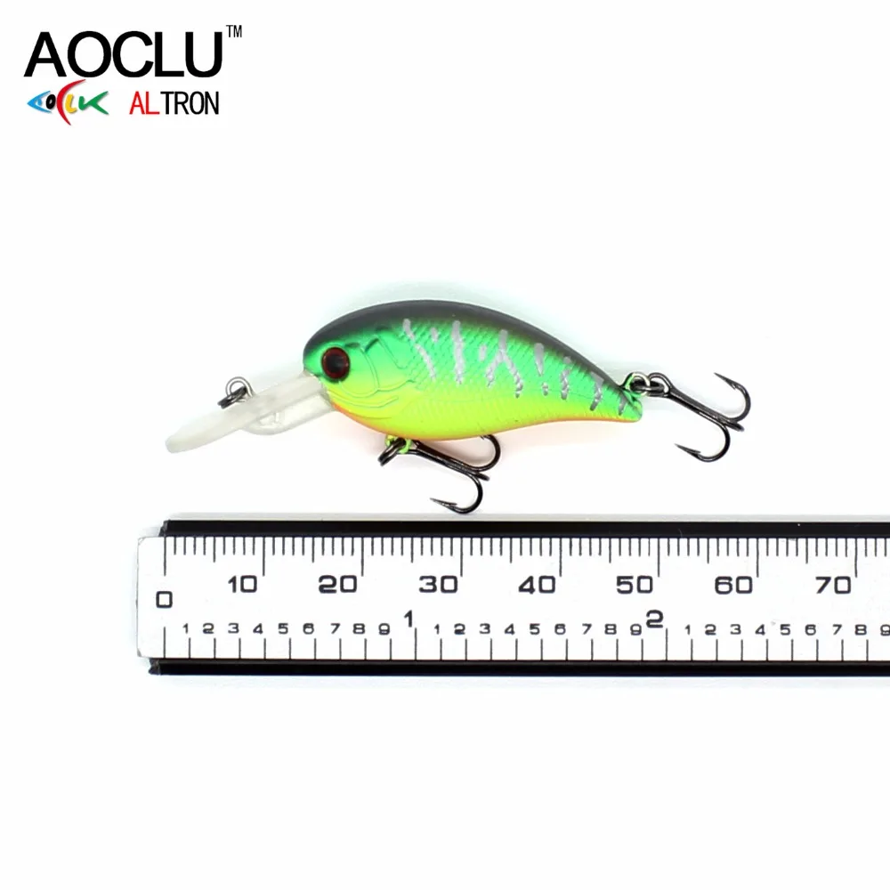 Aoclu Floating Wobbler 50Mm 3.0G Diving 0.3-0.8M Deep Hard Bait Minnow Crank Shad Lure Vmc Hook Per Inshore Boat Bass Fishing