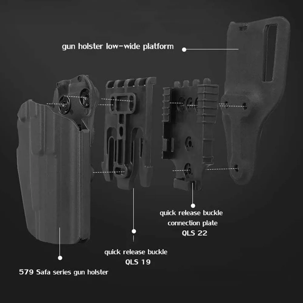 Quick Locking System Kit with Receiver Plate Platform and Holster Locking Fork - 3PCS Set