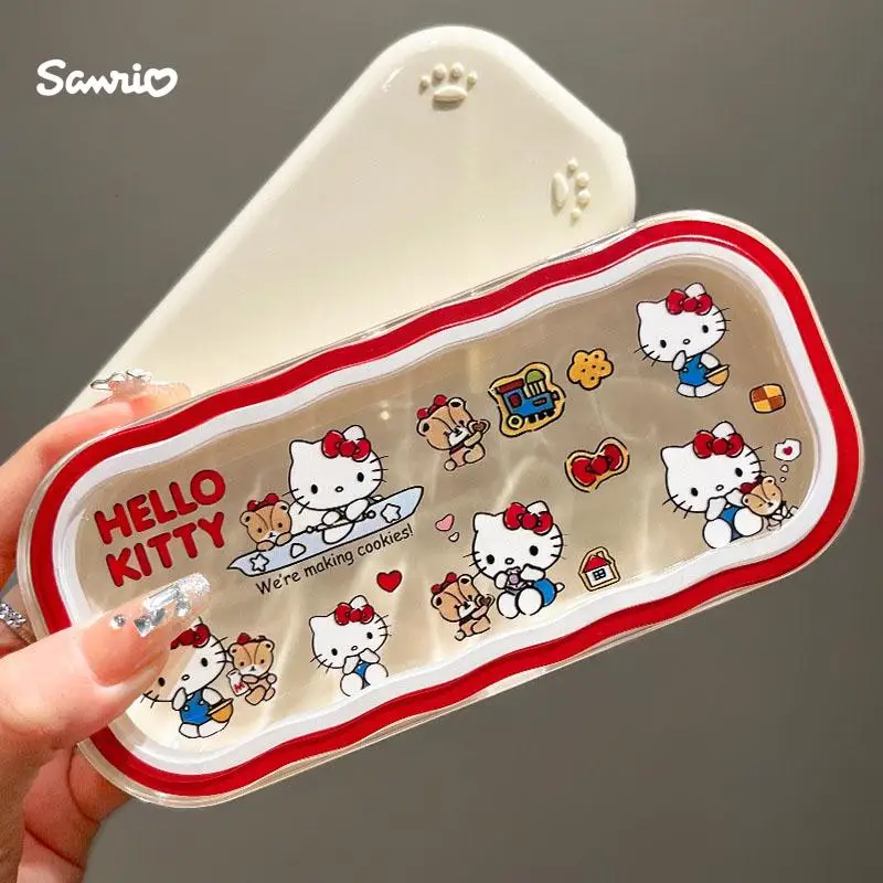 

Sanrio Hello Kitty Glasses Case Sanrio Cute Cartoon Sanrio Portable Student Resistant Dirt Transparent Glasses Storage Box Gifts