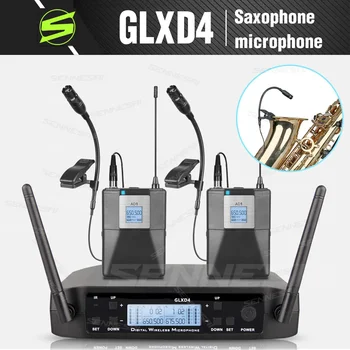 SENNESAI GLXD4 전문 SAX 무선 마이크, 듀얼 채널 음성 교육 무대 공연 헤드셋, 라발리에, 최고 판매