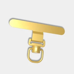 Rotatable Ultra - Thin Stainless Steel Phone Lanyard Clip with Anti - Lost Strap - 3Pcs (A - Metal Gold)