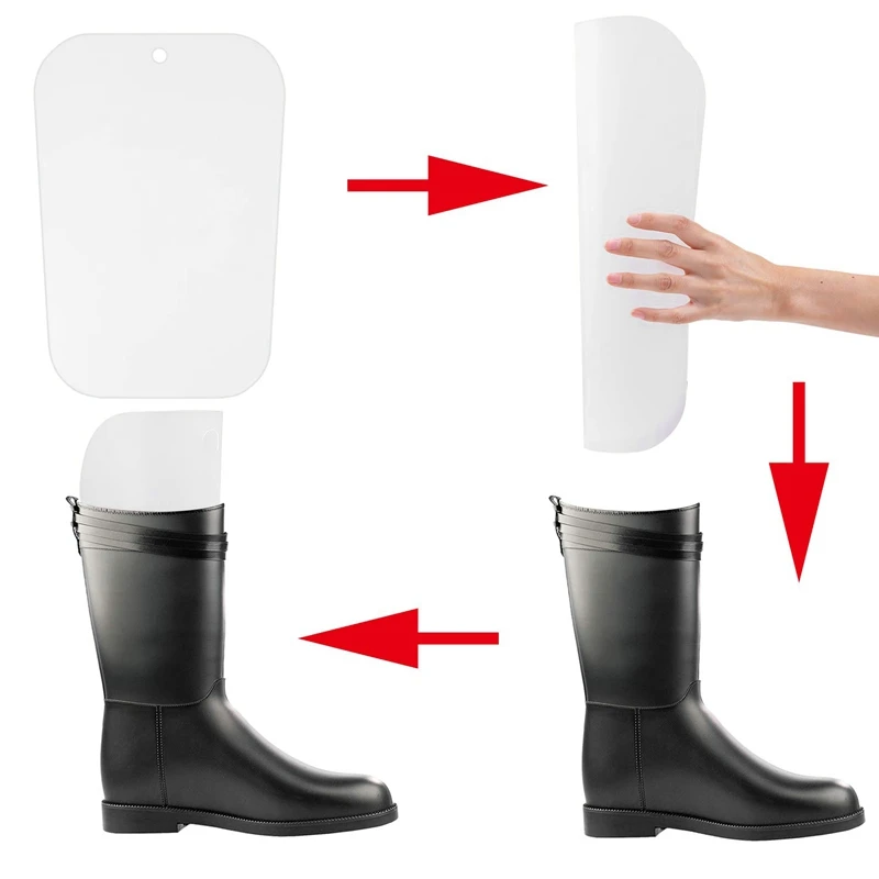 Trend 5 Pairs (10 Sheets 16 Inch) Boot Shaper Form Inserts Boots Tall Support For Women And Men Transparent Color