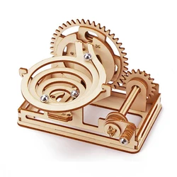 Elegant Spiral Marble Run 3D Wooden Puzzle for Adults and Teens - DIY Mechanical Craft Kit (Spiral)