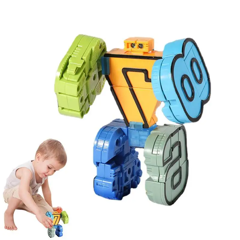 Робот-трансформер алфавита, игрушка для детей, портативная детская игрушка