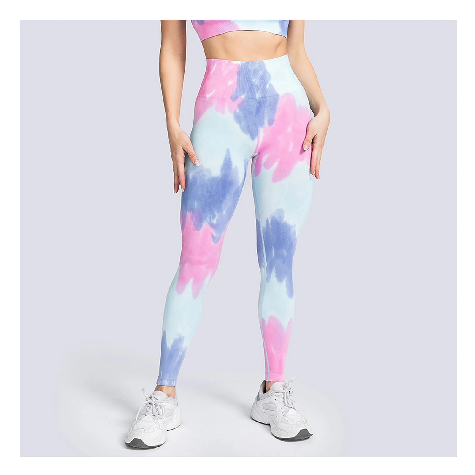 

Woman’s Running Yoga Outfit Set High Waisted Leggings Chest Lifting Bra Sleeveless Design for Hiking Camping Dance Volleyball