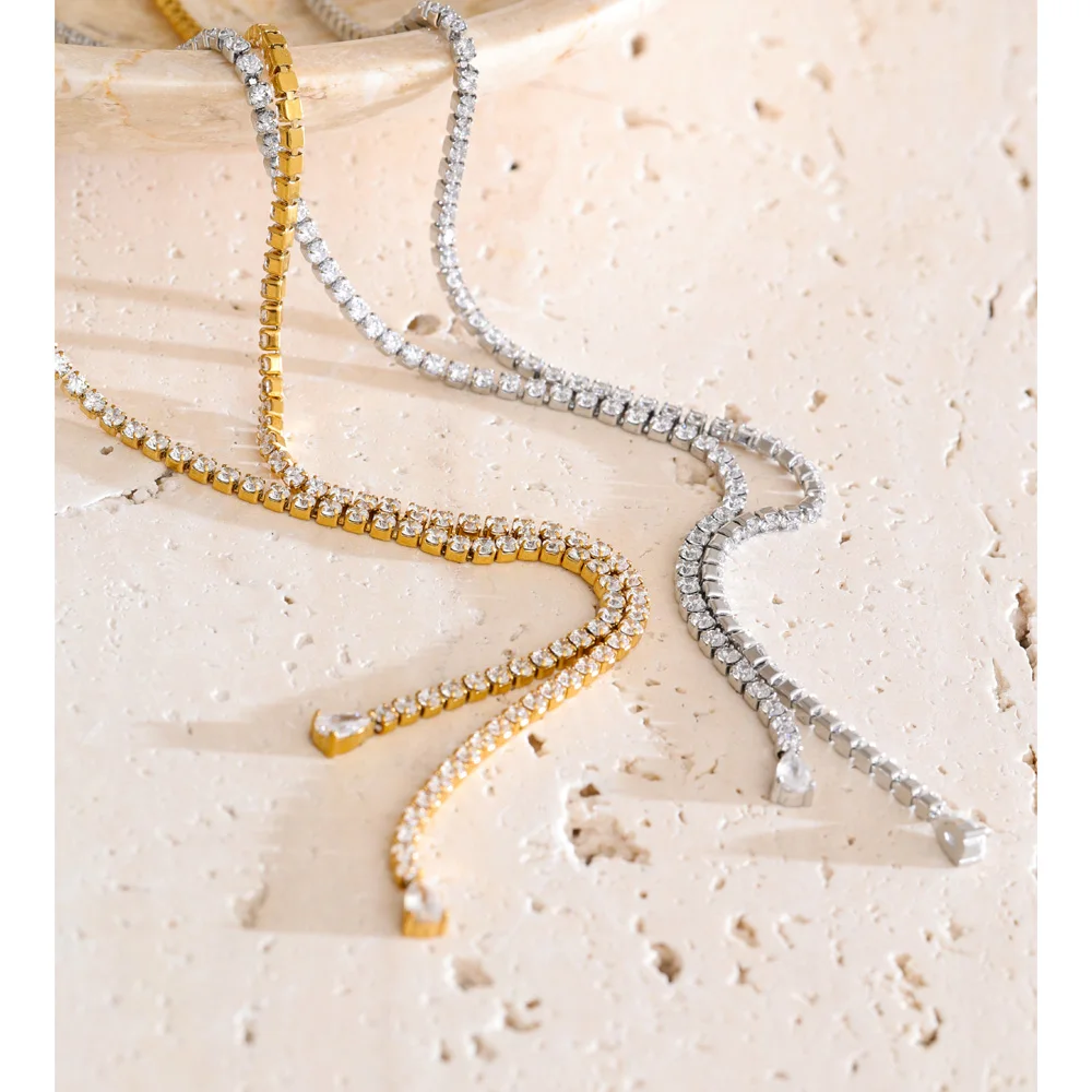 Yhpup Necklace Zirconia Chain Pendant
