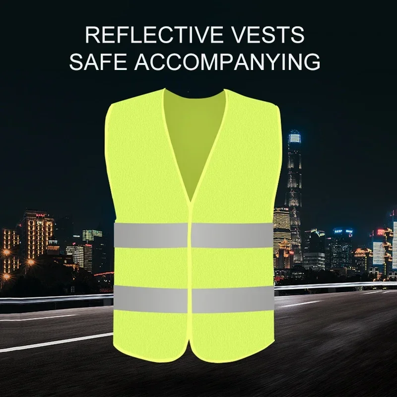 Auto Reflective Safety Vest Car Parts Reflective Strip Vest For Gas Stations Cleaning Cycling High Visibility Jackets Gift Whist