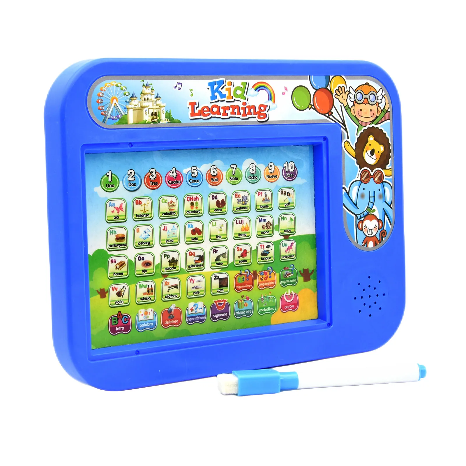 Spanish English Interactive Learning Tablet 2 in 1 Touch Screen Pad Hand-Painted Plate for Kids Alphabet Numbers Education Gift 5
