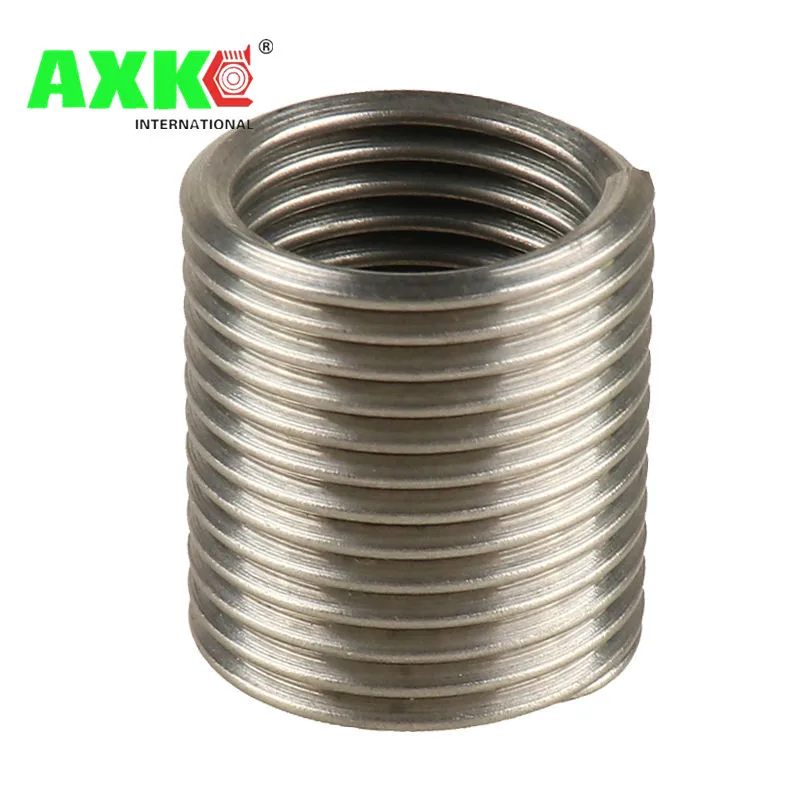 AXK 50 piezas M8 * 1,25 * 2D m8 inserto de rosca de alambre de acero inoxidable m8 buje de tornillo, manguito de tornillo de alambre, reparación de rosca