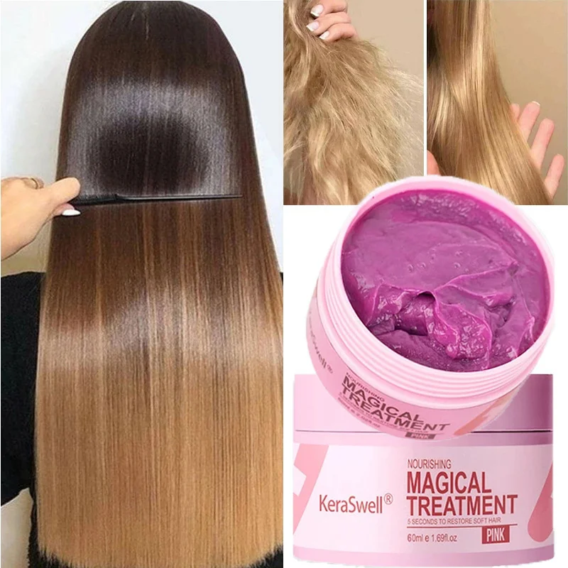 Magical Hair Mask 5 Seconds Repair Damaged Carry Hair Frizzy Soft Smooth Shiny Deep Moisturize Treat Care Essential Oil 60ml