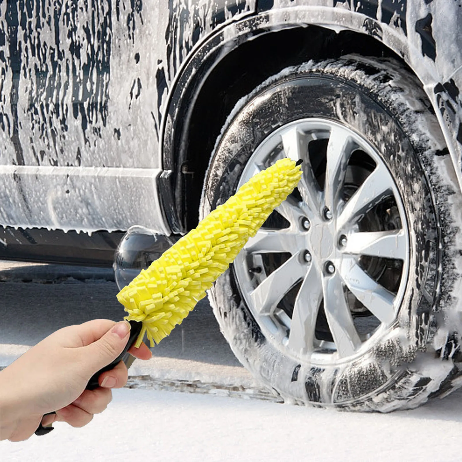 Car Wheel Tire Rim Brush, Rim Scrubber Supplies Cleaner Car Wash Equipment  Cleaning Tools Duster Car Accessories for SUV Car Motorcycle 