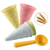 Children Play House Toy Beach Ice Cream Tube Digging Spoon Set Material of wheat straw  Ice Cream Cup Beach Toy 2