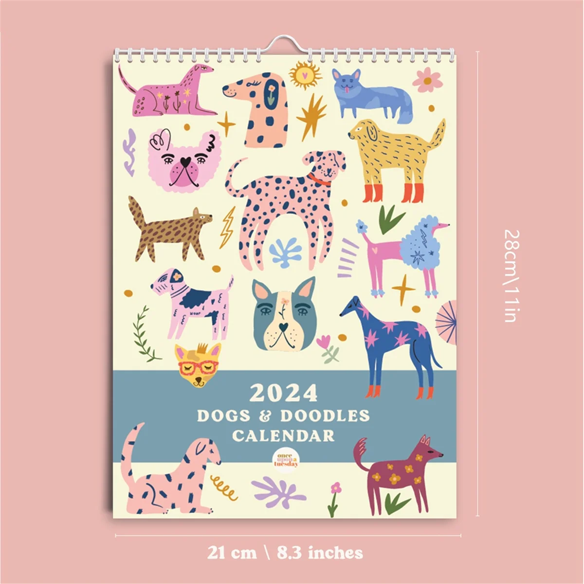 

Календарь для рисования собак 2024, ежемесячный календарь формата A4, иллюстрации семейных собак и рисования, подвесной календарь 12 месяцев