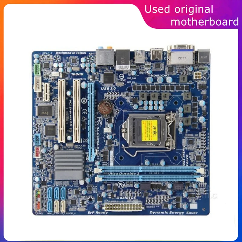 

For Intel H61 GA-HA65M-D2H-B3 HA65M-D2H-B3 Used LGA 1155 Computer USB2.0 SATA2 Motherboard DDR3 16G Desktop Mainboard