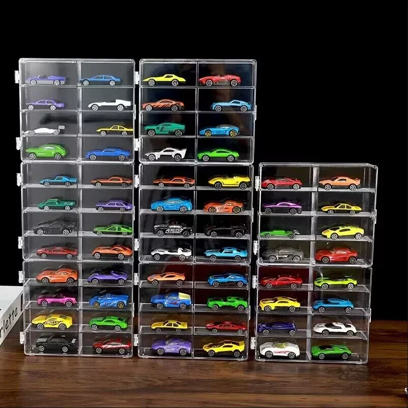 Original Hot Wheels Car Storage Box for Diecast 1:64 Voiture Display Box  Matchbox Collection Educational