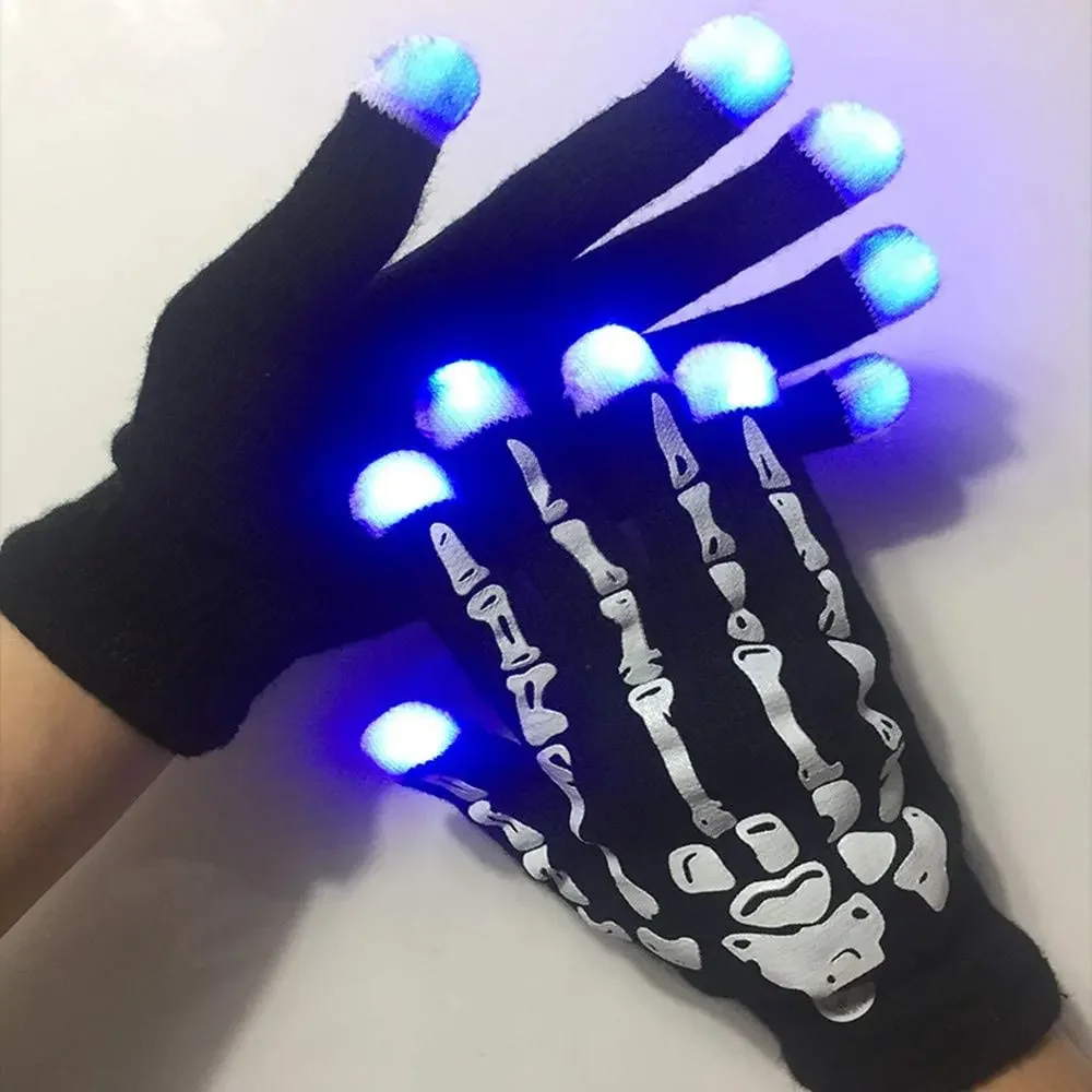 Glowing in the dark LED luminous Skeleton Gloves