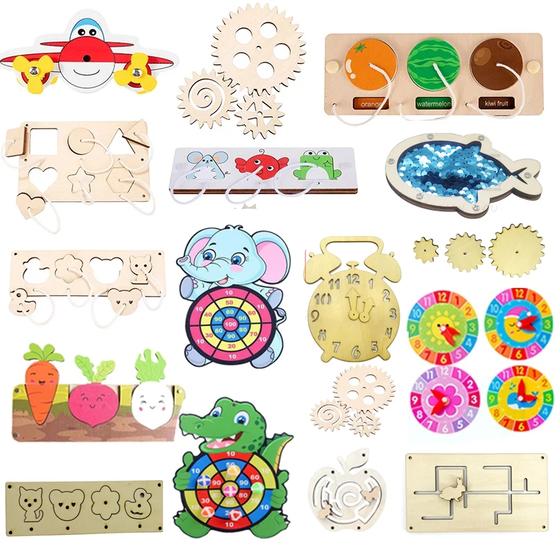 Kid Busy Board DIY Accessories Toys Baby Montessori Sensory Activity Board  Parts Early Education Skills Learning Toys Busyboard