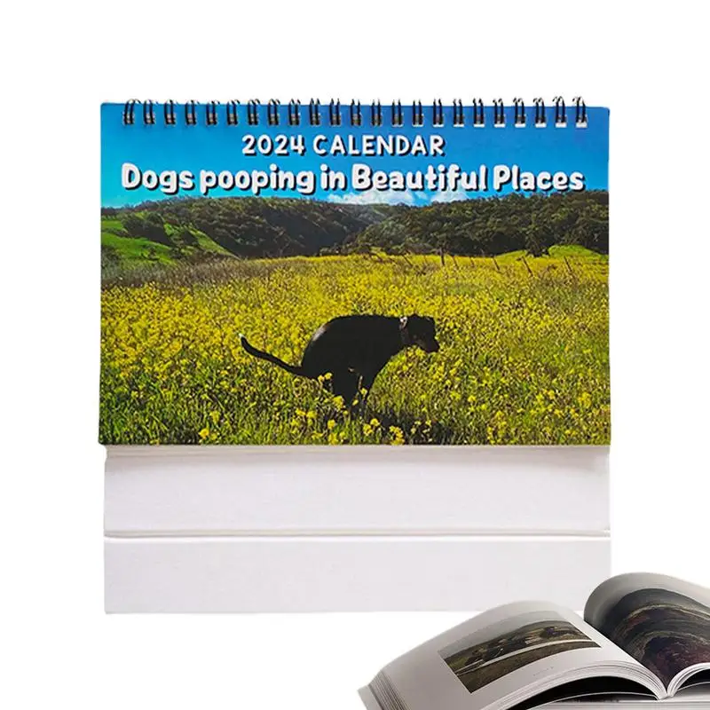 

Poop Calendar Funny Desk Art Gag Humor Gift Prank Calendar January 2024 From December 12 Monthly Pooping Dogs Calendar Gift