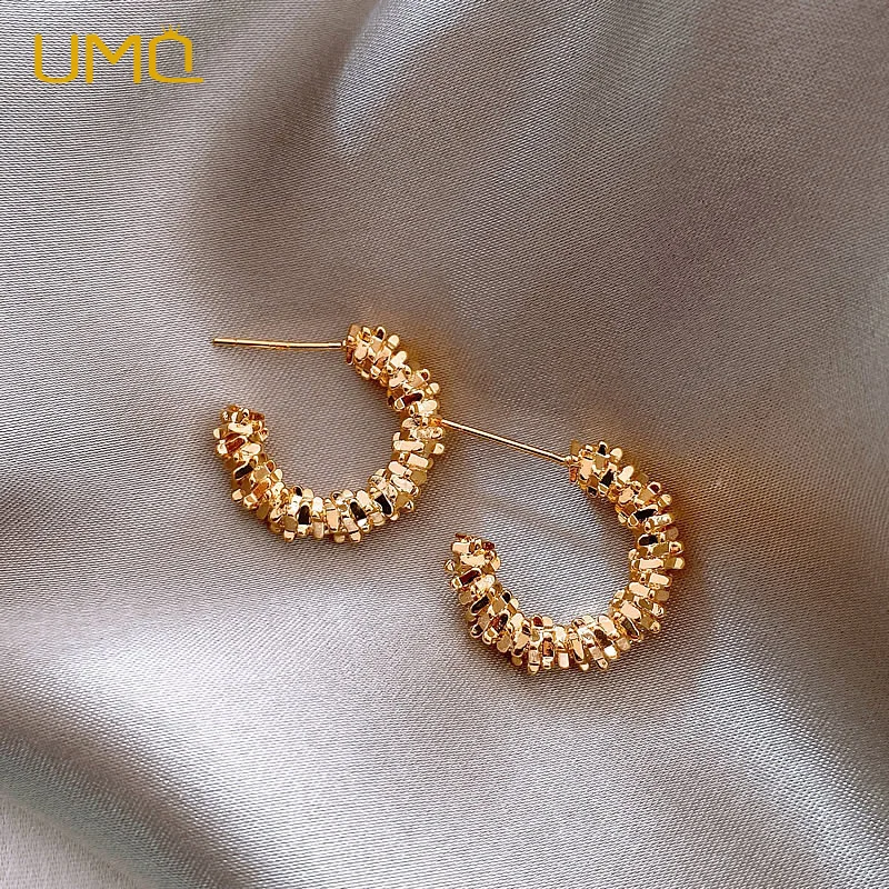 UMQ европейские и американские ретро металлические C-образные полукруглые серьги для женщин, новые модные ювелирные изделия, роскошные аксессуары