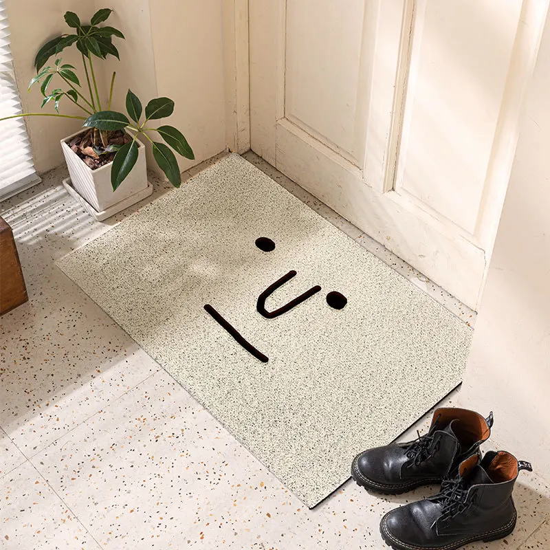 

Cartoon Funny Coil Mat Entrance Door Mat Silk Circle Floor Mat Porch Outdoor Rug Dust Removal Mat Non-slip Doormat 코일매트