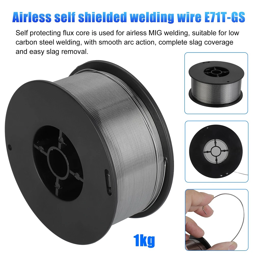 

0.8/1/1.2mm Mig Wire Flux Cored Self-Shielded 1kg No Gas Wires Iron Welding Carbon Steel Gas-Less Mig Welder Accessories