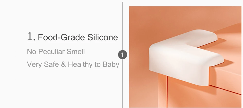 Description Picture 6 of item4pcs Edge Corner Guards Protector Silicone Kid Baby Child Safety Care Product Cabinet Furniture Table Desk Corner Protection L T