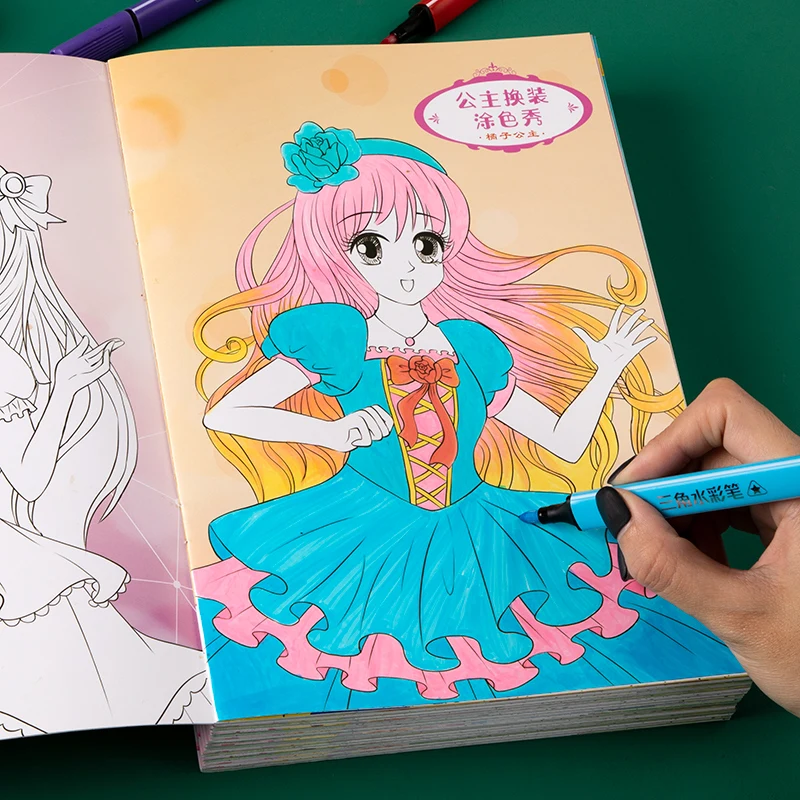 6 Books 192 Pages Perfect Princess Coloring Book for Girl Gift Children  Graffiti Coloring Picture Painting Book 17x24cm Libros - AliExpress