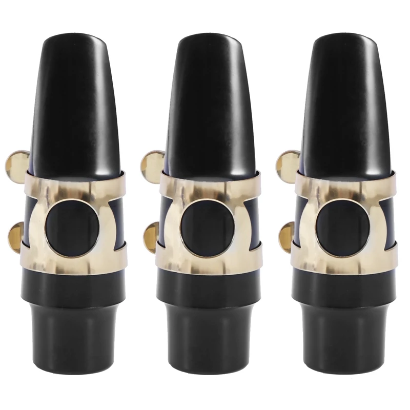 3x Alto Sax Saxophone Mouthpiece Plastic With Cap Metal Buckle Reed