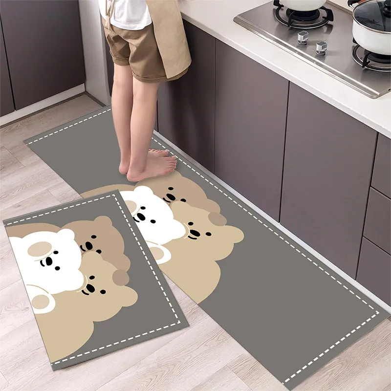 thumbnail image 1 of Alfombra de cocina antideslizante moderna para el hogar, alfombra suave de dibujos animados simple a la moda, alfombra de baño de tira larga, felpudo de entrada lavable y duradero, 1 of 4