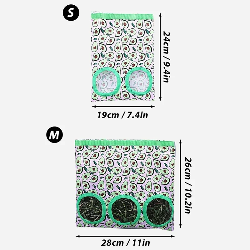 2/3 Holes Hanging Hay Bag for Bunny Guinea Pigs Small Animal Feeder Rabbit Food Dispensers Bag Cage Accessories Pet Feeding