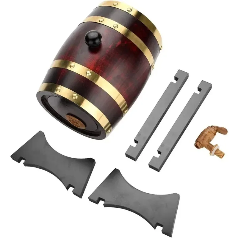 3L Wood Barrel Vintage Oak Beer Brewing Tools Tap Dispenser Rum Pot Whisky Wine Bar Tools Home Whiskey Barrel Decanter whiskey decanter set