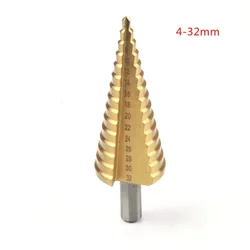 Titanium Coated HSS Step Drill Bit for Metal and Wood - Large Size (4 - 32mm)