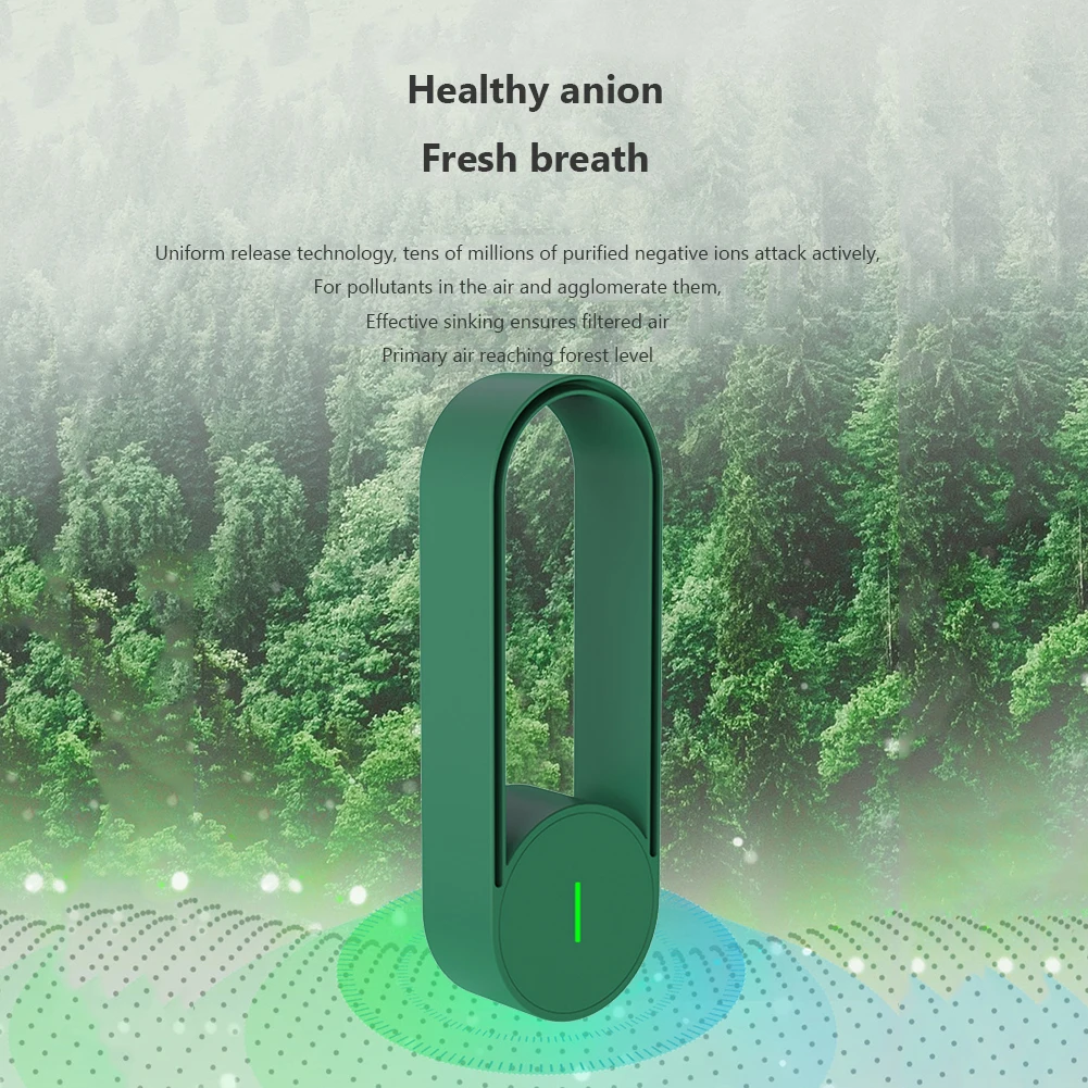 USB Rechargeable Car Air Purifier Ionizer Remove Dust Smoke Odor Air Purifier Portable Filter Freshener for Better Sleep