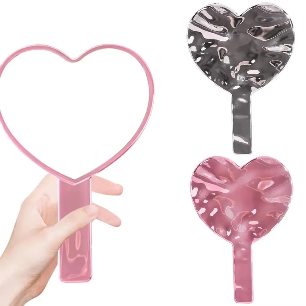 휴대용 핸드헬드 메이크업 거울 물결무늬 속눈썹 연장 도구 전기도금 거울 뷰티..