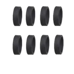 8-Piece Silent Trolley Luggage Wheel Rubber Protective Covers (Black 8pcs)