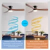 52inch Low Floor Ceiling Fan Light Remote Control Led Llights Indoor Restaurant Solid wood fan leaves With Fan Chandelier 2