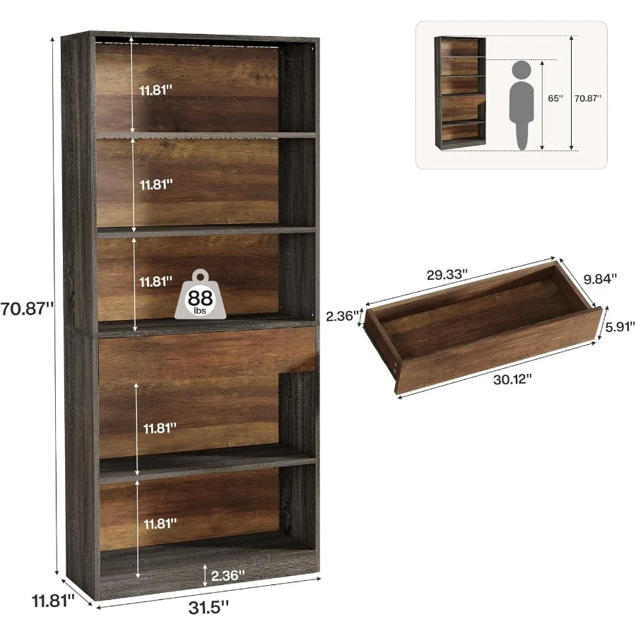 5-Tier LED Bookcase 2