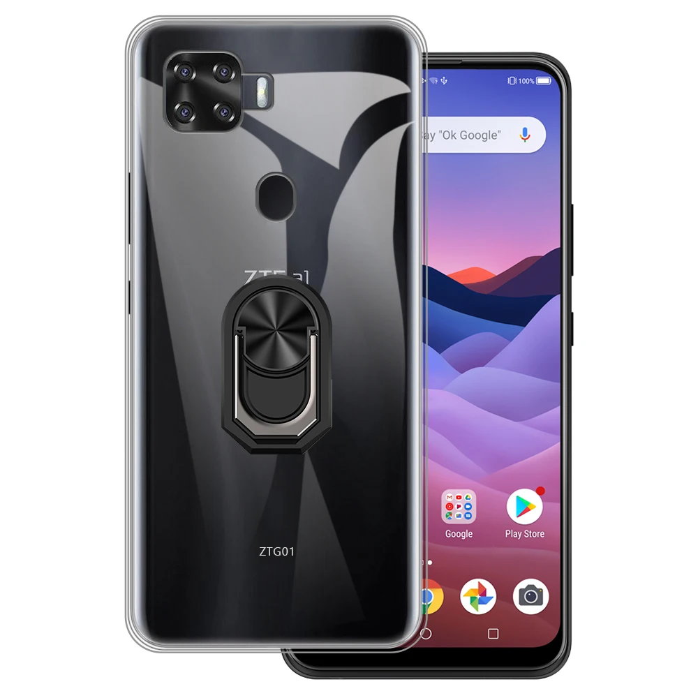 Роскошный противоударный кольцевой держатель для ZTE A1 ZTG01 Чехол Мягкий Силиконовый ТПУ защитный чехол-держатель для ZTE Blade X1 5G