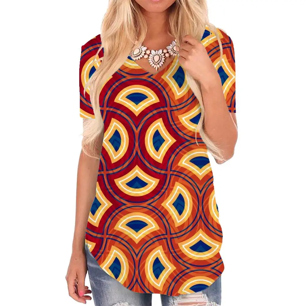 

SOMEPET Abstract T Shirt Women Pattern Tshirts Printed Colorful T-shirts 3d Dizziness Shirt Print V-neck Tshirt Womens Clothing