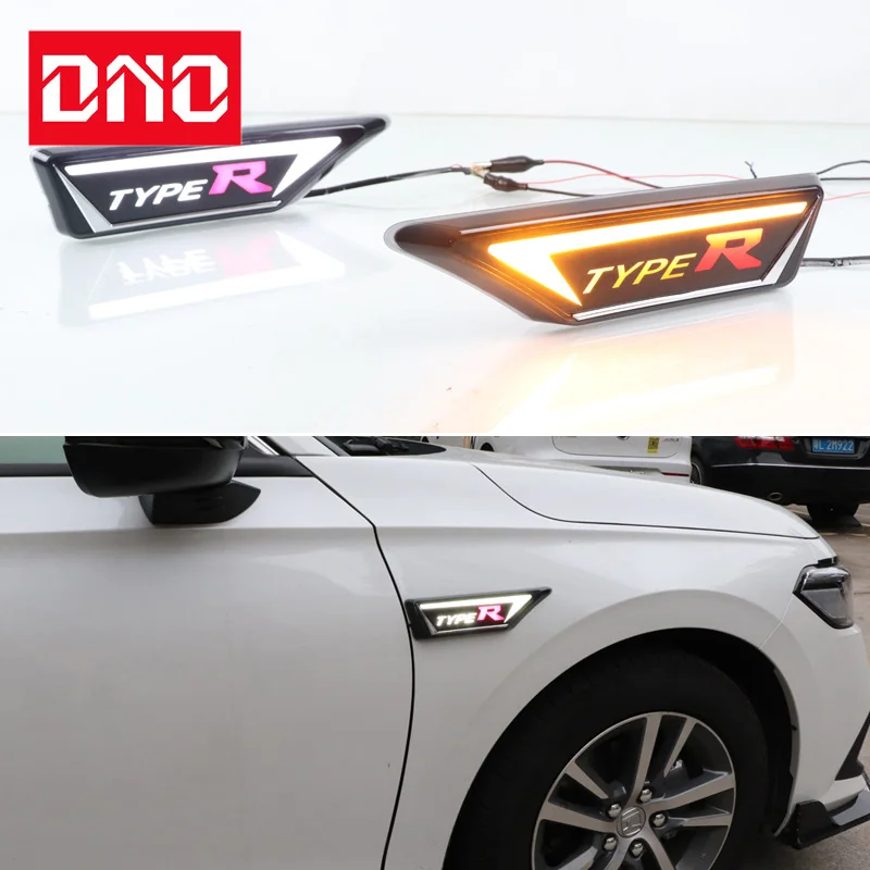 Luci Diurne A Led Drl Per Auto Per Honda Civic 2021 2022 Tipo R Indicatori Di Direzione Gialli Fari Di Marcia Diurna Fari Di Guida Automatici