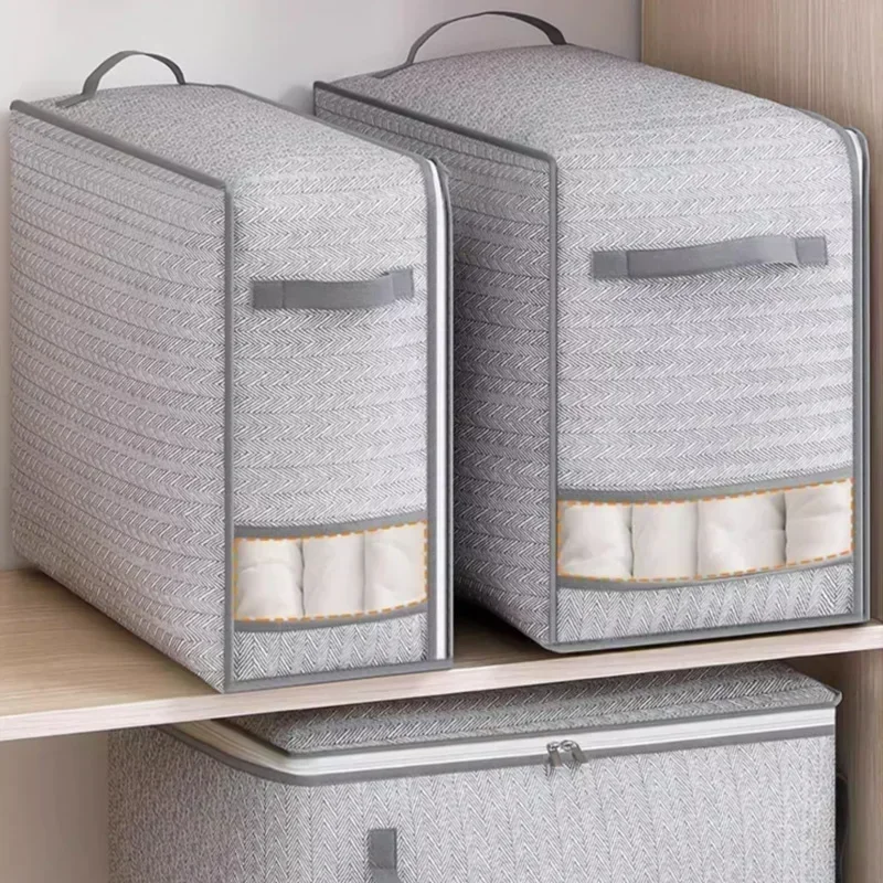 Foldable Clothes Storage Bag Visual Quilt Organize Cases Waterproof Large Capacity Clothing Pack Bag Pillow Down Coat Organize 5
