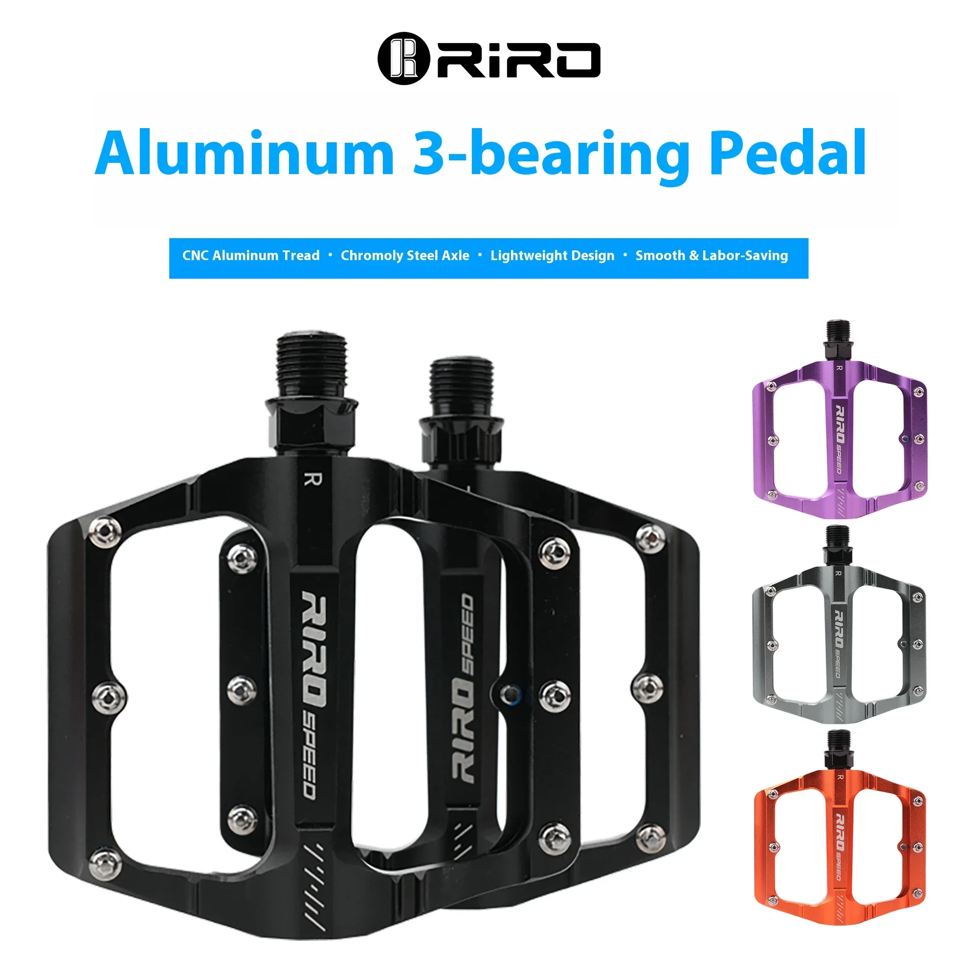 RIRO K30 Ultraleichte CNC-Aluminium-Fahrradpedale, 3-Lager, rutschfest, reflektierend, MTB, BMX, Straße - Image 6