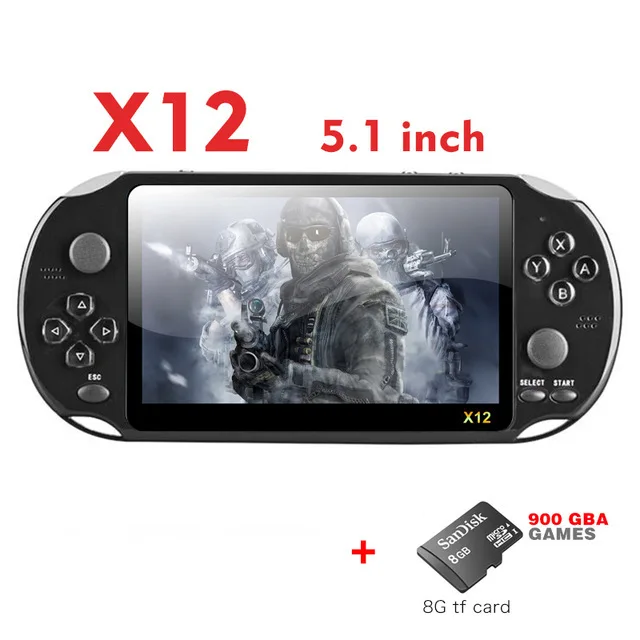 X1/X9/X12 Handheld Game Console Portable Handheld Nostalgic GBA/NES Video Game 5 Inch Large Screen Handheld 