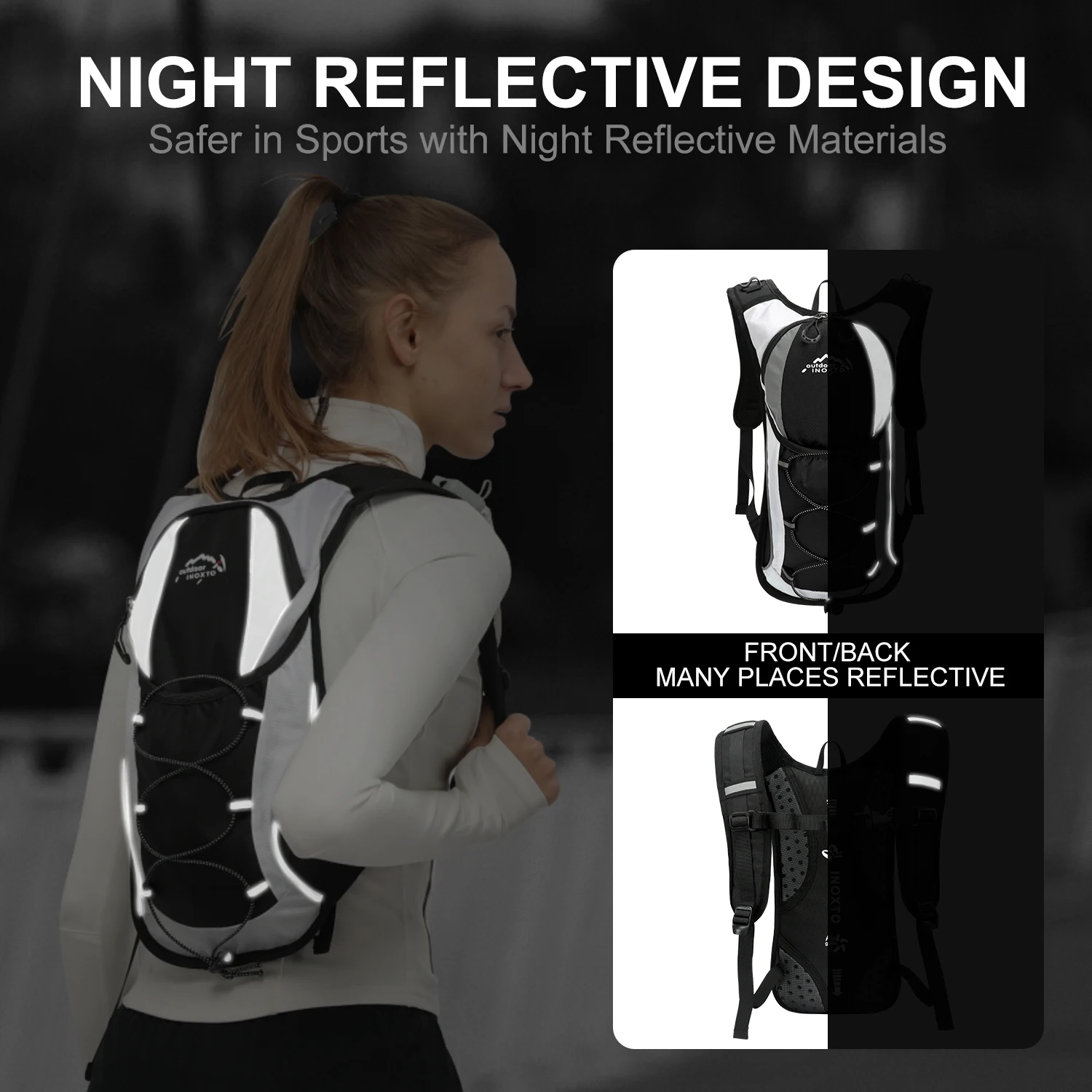 INOXTO Trail Running - Ultra Light 5L Backpack, Running Hydration Vest, Bicycle, Marathon 1.5L 2L Hydration Bag