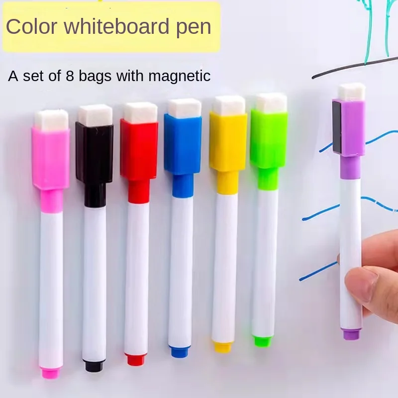 8pcs Whiteboard & Chalkboard Marker Pen, Erasable & Refillable