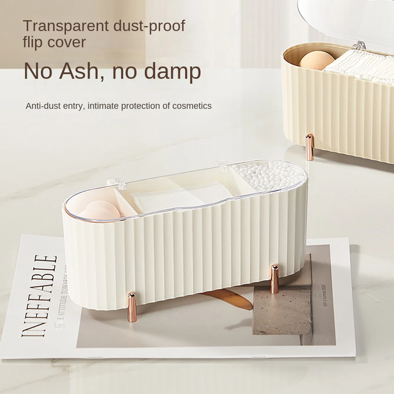 1 pcs dustproof cotton swab box with cover, makeup cotton storage box, storing makeup eggs, Powder puffs, lipstick, very nice 4