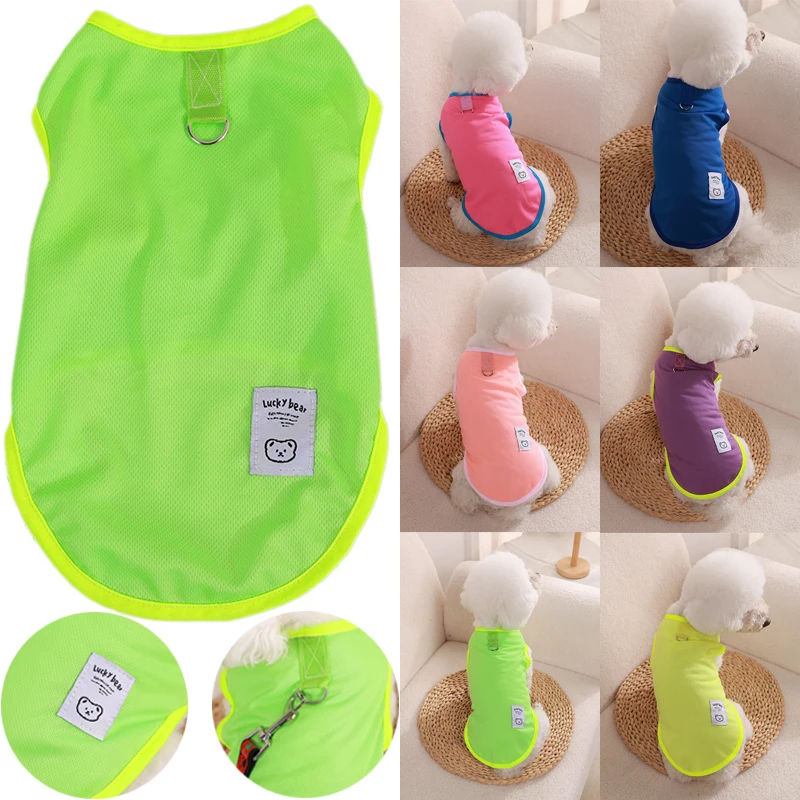 

Puppy Summer Breathable Dog Vest Pet Clothes for Small Medium Dogs Cat Vest T-shirt Teddy Thin Shirts Outdoor Pet Dog Clothing